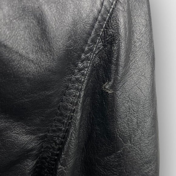 Sears black leather Thinsulate-lined moto / bomber jacket size 42 - Picture 9 of 15